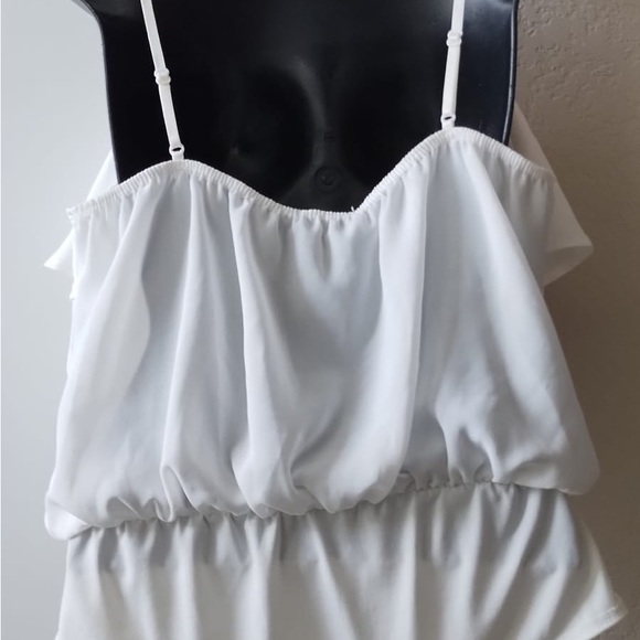 Fashion Nova One Piece Flaunt It Flounce Ivory bodysuit Large NWT - Picture 2 of 6